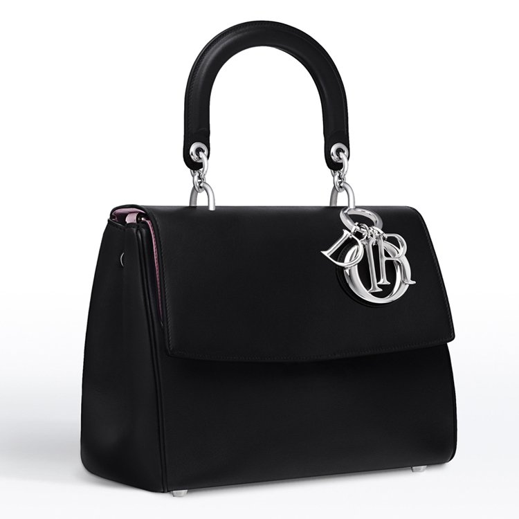 迪奥女包 PVPU Be Dior系列 黑色光滑小牛皮手提包 高仿迪奥女包 原单迪奥女包 M981