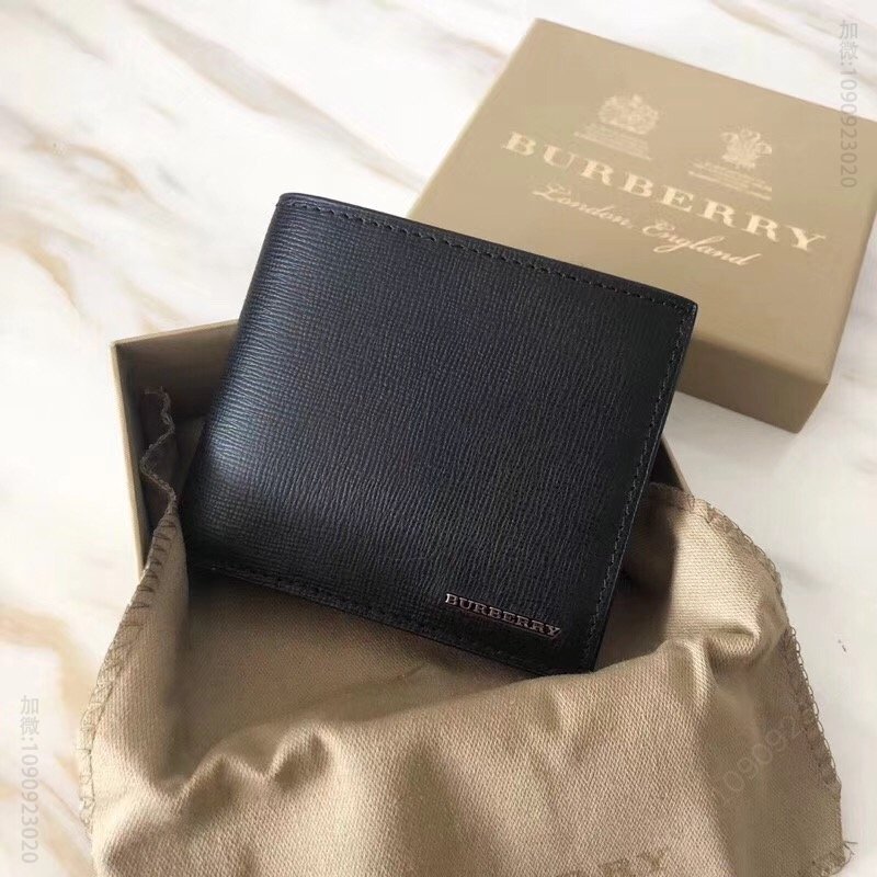 Burberry钱包 巴宝莉钱夹 巴宝莉短款 巴宝莉牛皮钱包 黑色