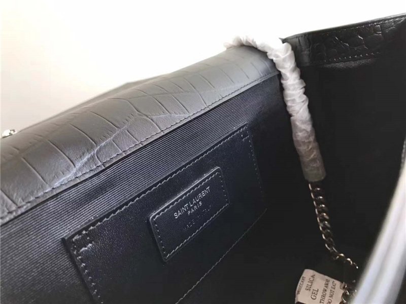圣罗兰包包 圣罗兰 SLP女包 2017款 链条包 手拿包 鳄鱼压纹 黑色 原单圣罗兰女包 