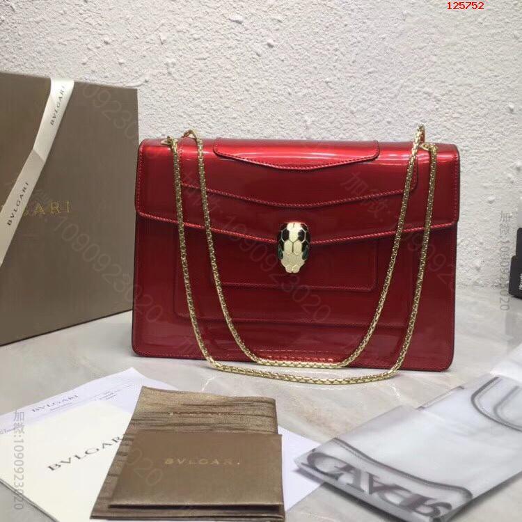 【Bvlgari】宝格丽专柜新品双层蛇头包升级版牛漆皮