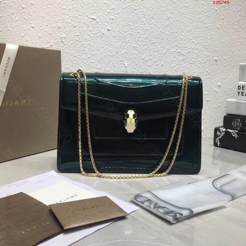 【Bvlgari】宝格丽专柜新品双层蛇头包升级版牛漆皮