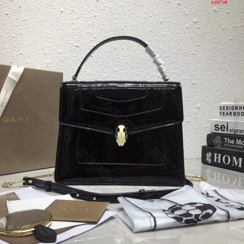 【Bvlgari】宝格丽专柜新品双层漆皮蛇头包大号