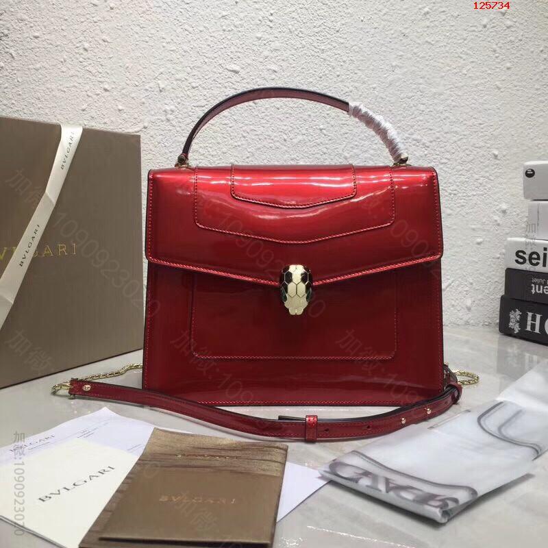 【Bvlgari】宝格丽专柜新品双层漆皮蛇头包大号