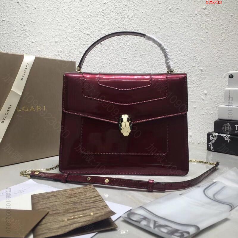 【Bvlgari】宝格丽专柜新品双层漆皮蛇头包大号