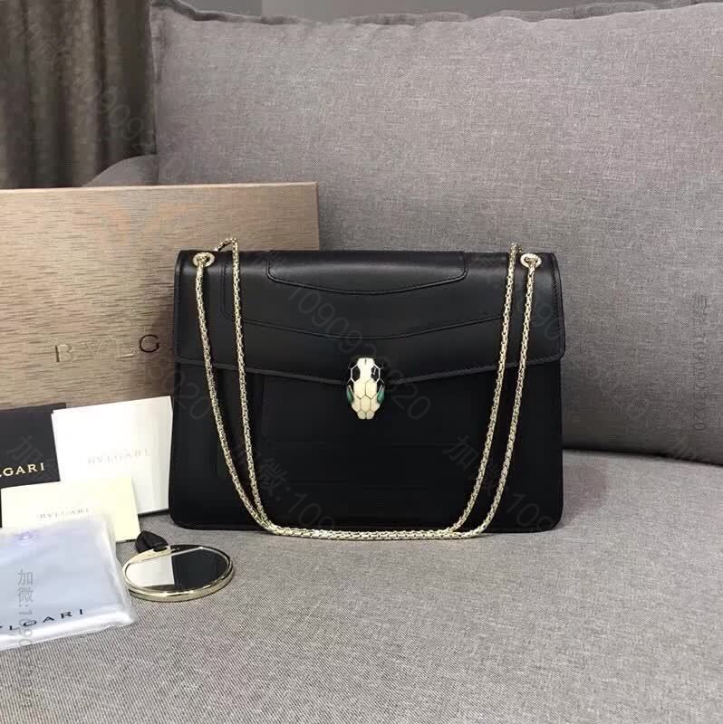 【BVLGARI】宝格丽专柜新款Serpenti双层珐琅蛇头包