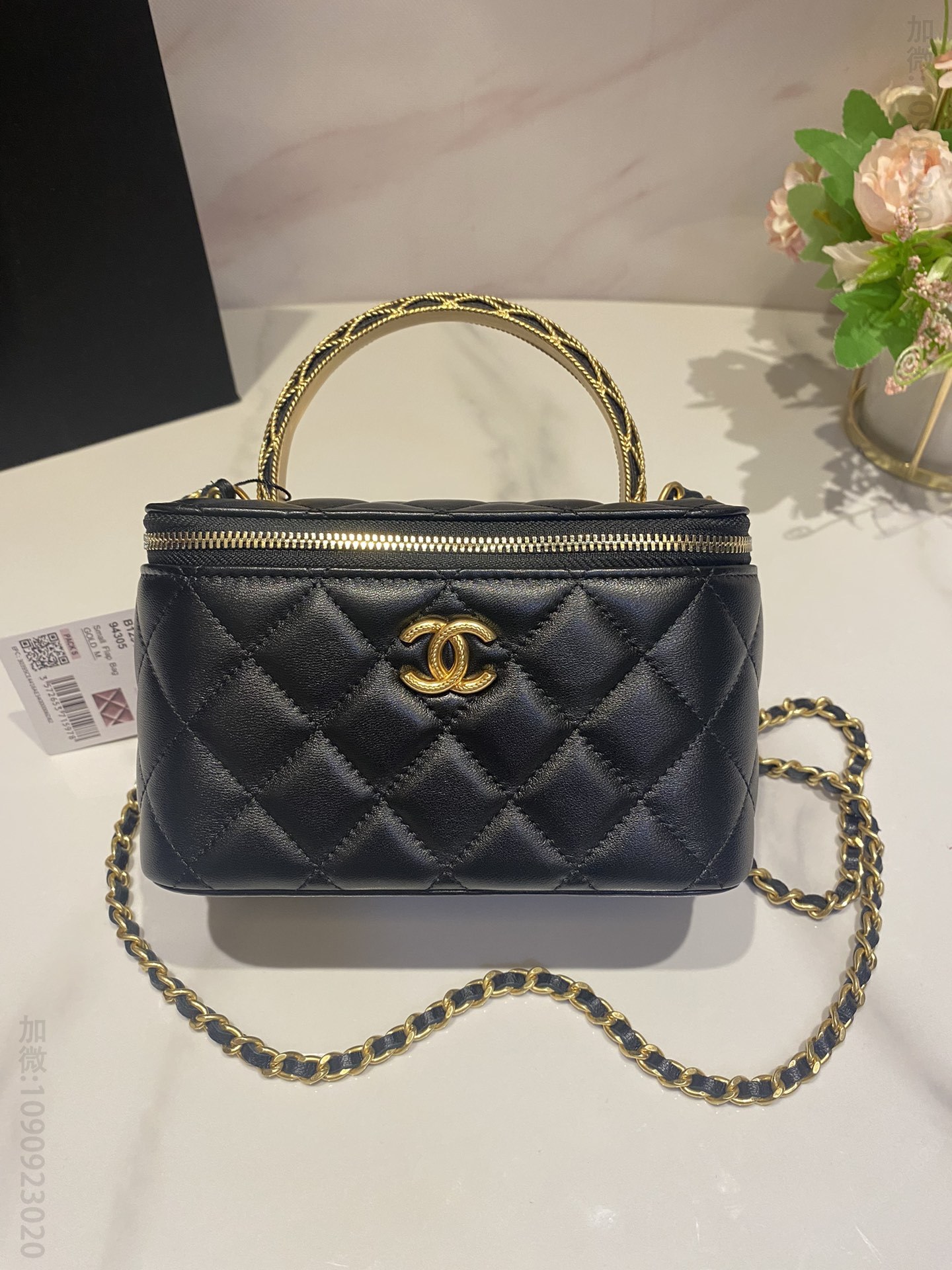 香奈儿化妆包 Chanel香奈儿小羊皮化妆包 23A新款 手柄WOC AP3383