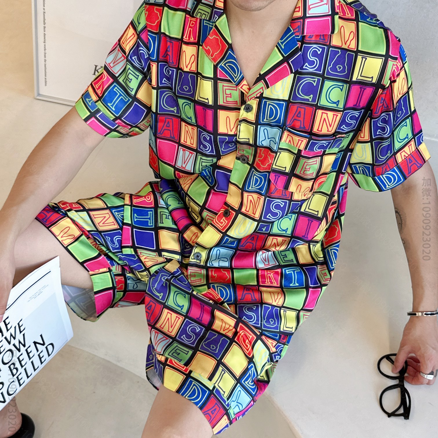 高仿古驰套装 2023短袖短裤情侣款套装 新款来袭 古驰GUCCI 高端家居服套装，男女同款 