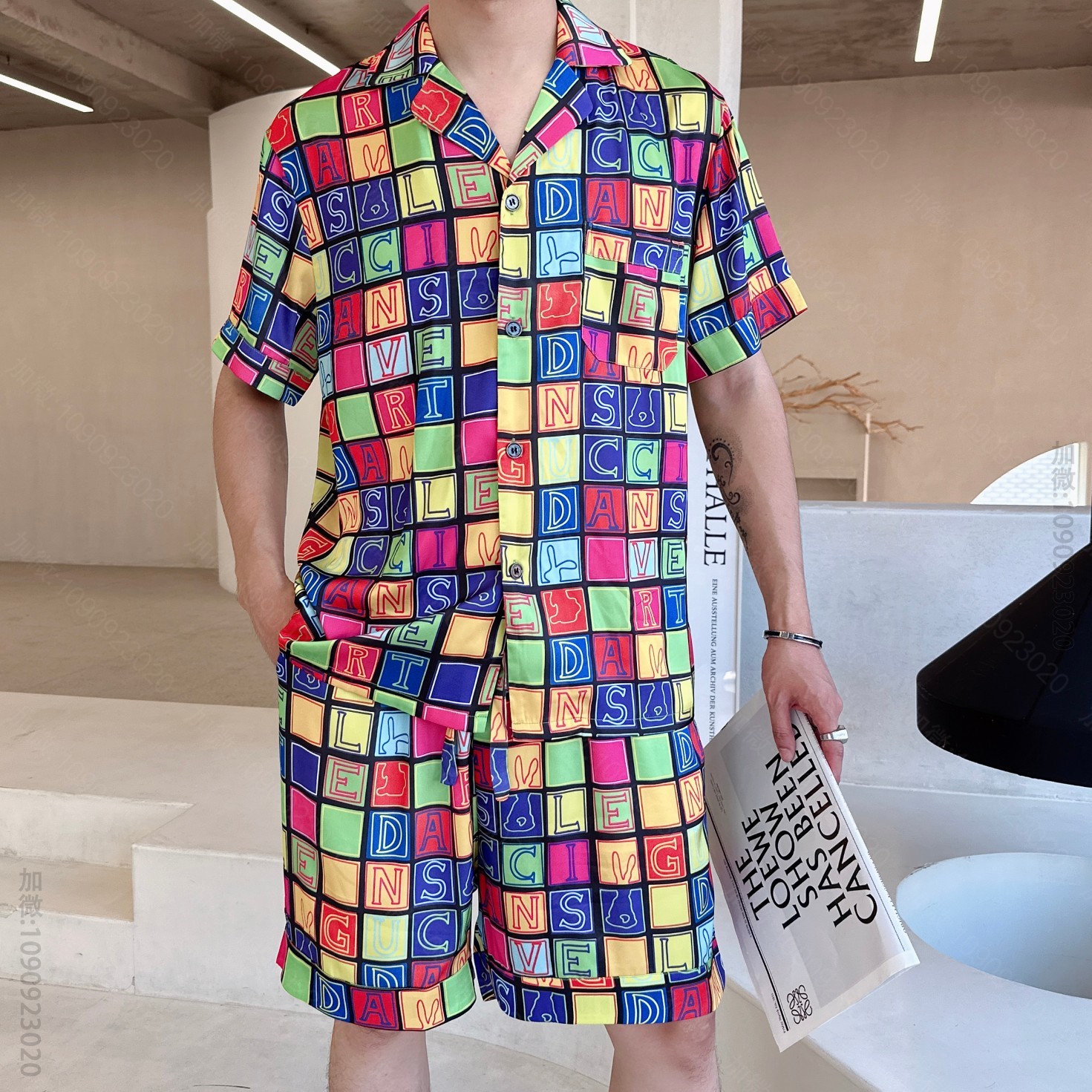 高仿古驰套装 2023短袖短裤情侣款套装 新款来袭 古驰GUCCI 高端家居服套装，男女同款 