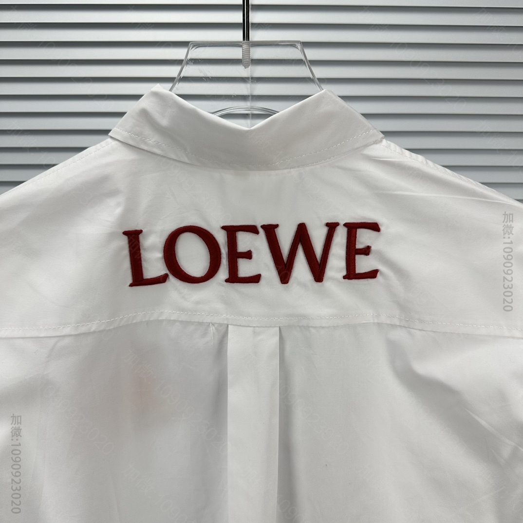 高仿罗意威男装 LOEWE 罗意威2023新款刺绣火焰情侣款衬衫 