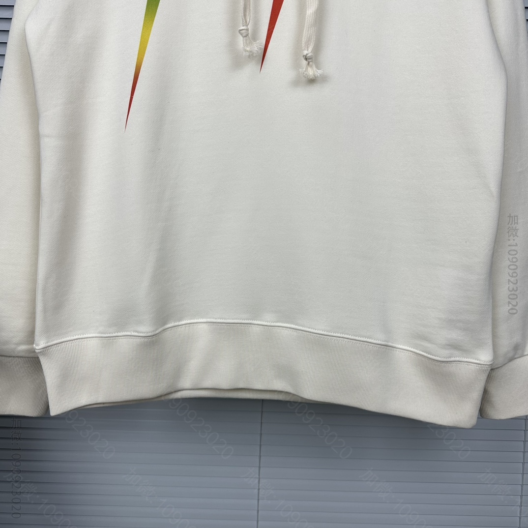 高仿古驰男装 Gucci 古驰2023新款彩色闪电情侣款连帽卫衣 
