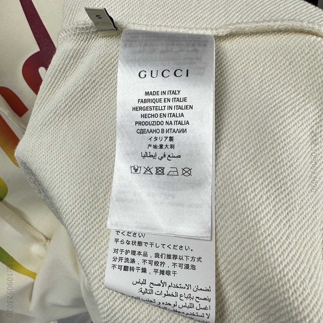 高仿古驰男装 Gucci 古驰2023新款彩色闪电情侣款连帽卫衣 