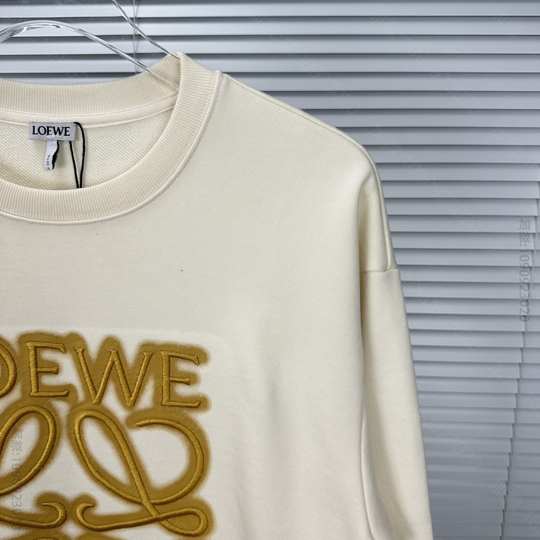 高仿罗意威男装 LOEWE 罗意威2023新款刺绣大logo情侣款圆领卫衣 