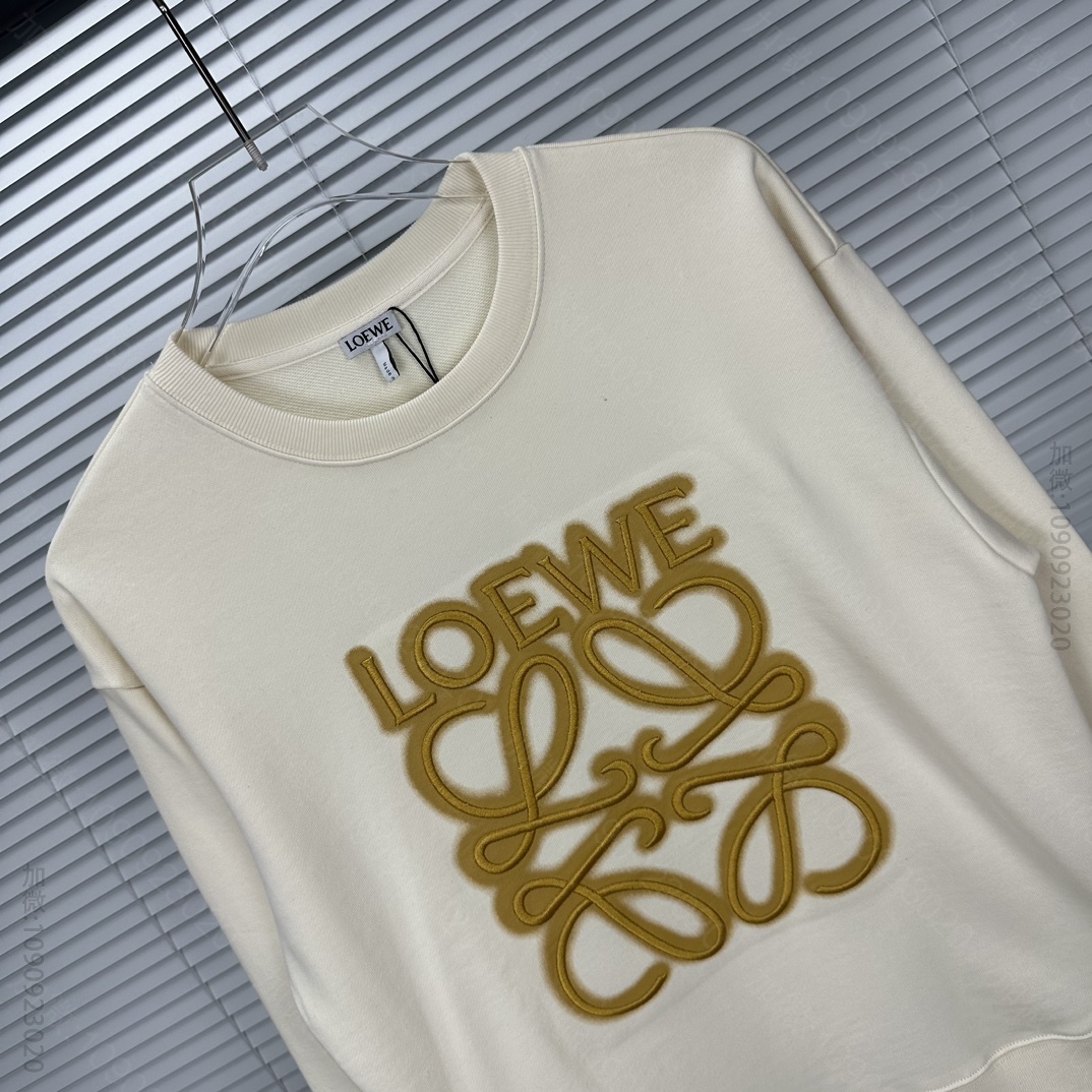 高仿罗意威男装 LOEWE 罗意威2023新款刺绣大logo情侣款圆领卫衣 