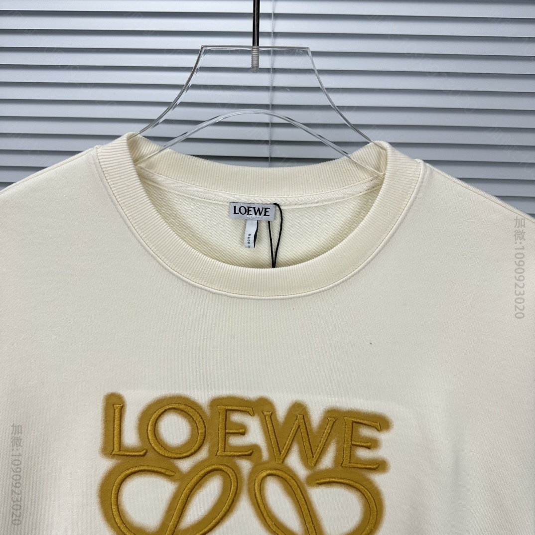 高仿罗意威男装 LOEWE 罗意威2023新款刺绣大logo情侣款圆领卫衣 