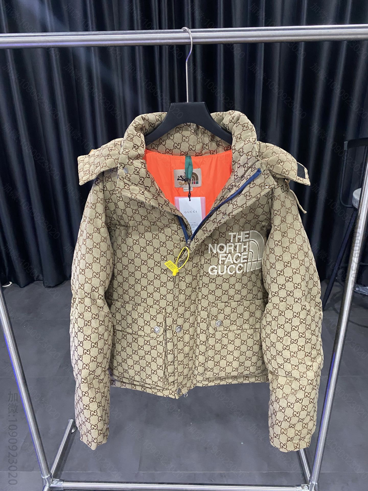 古驰男装羽绒服 Gucci 古驰GG帆布轰炸机夹克羽绒服 