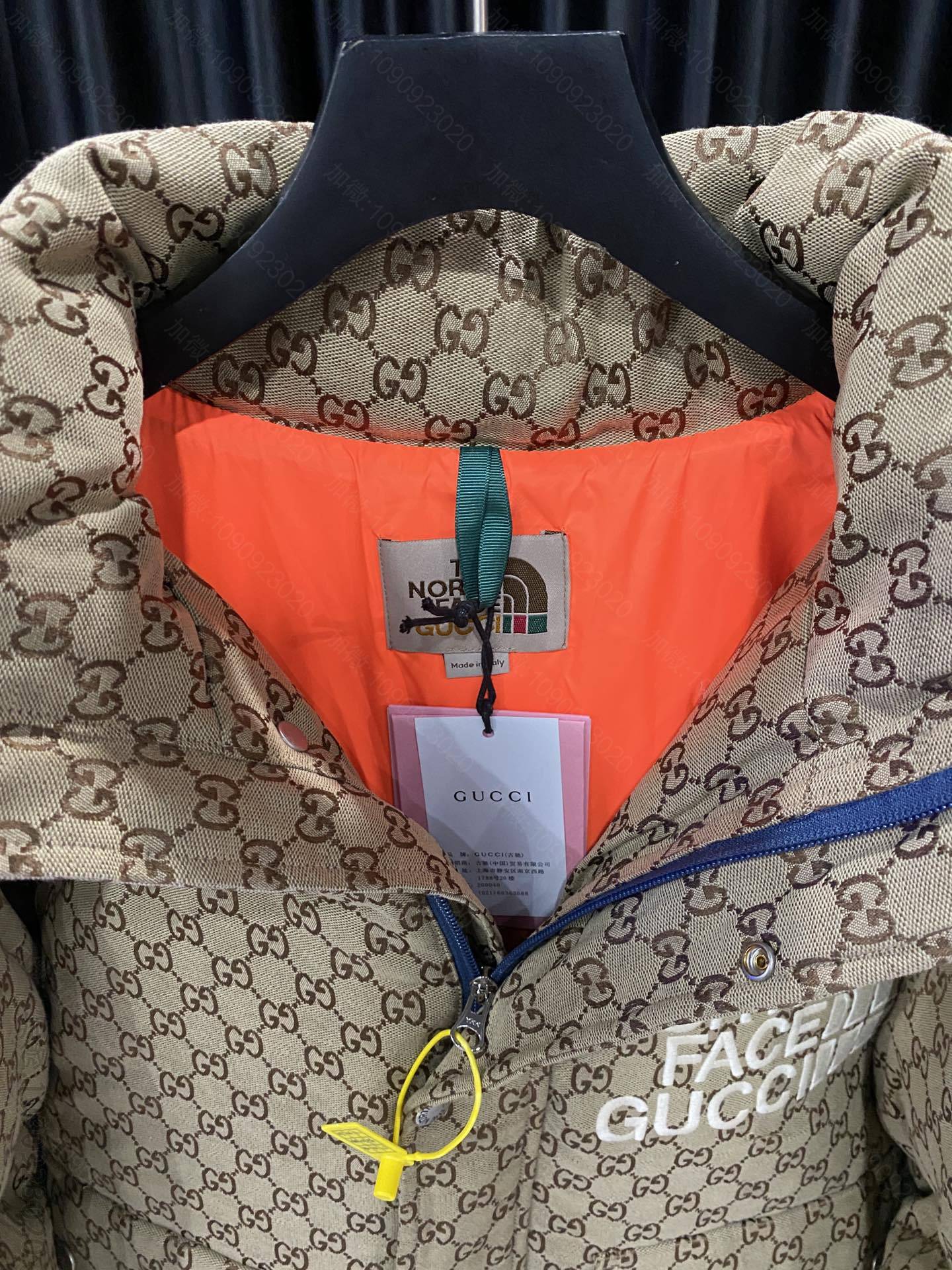 古驰男装羽绒服 Gucci 古驰GG帆布轰炸机夹克羽绒服 