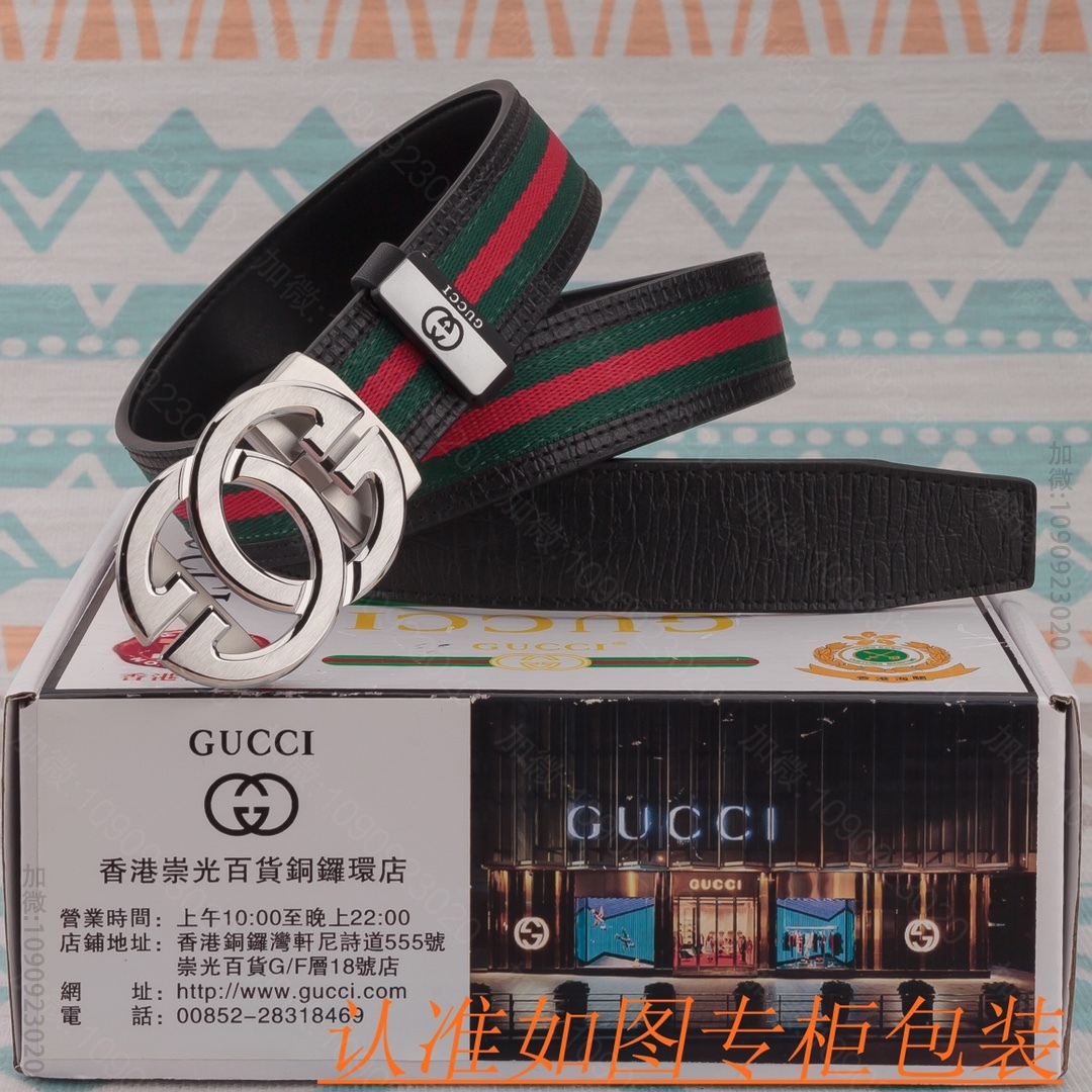 高仿古驰皮带 Gucci 古驰百分百头层牛皮腰带 专柜原单品质 古驰自动扣皮带 