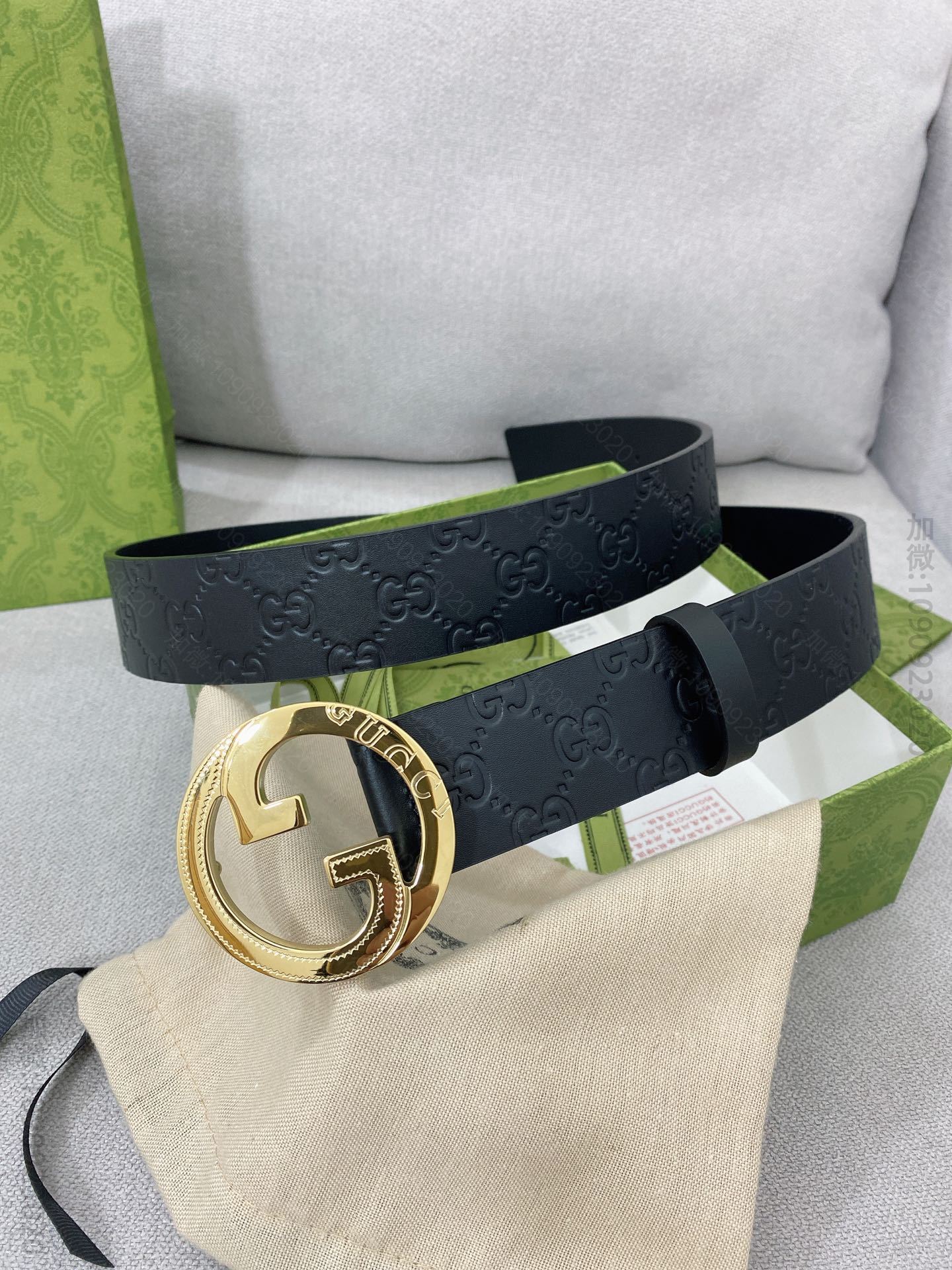 复刻古驰腰带 Gucci 高端定制男士顶级皮带金扣皮带 