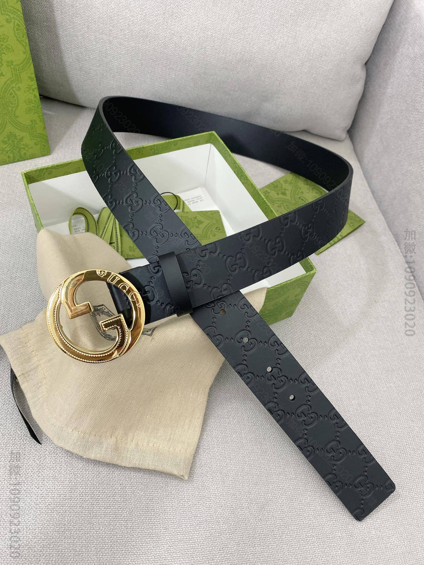 复刻古驰腰带 Gucci 高端定制男士顶级皮带金扣皮带 