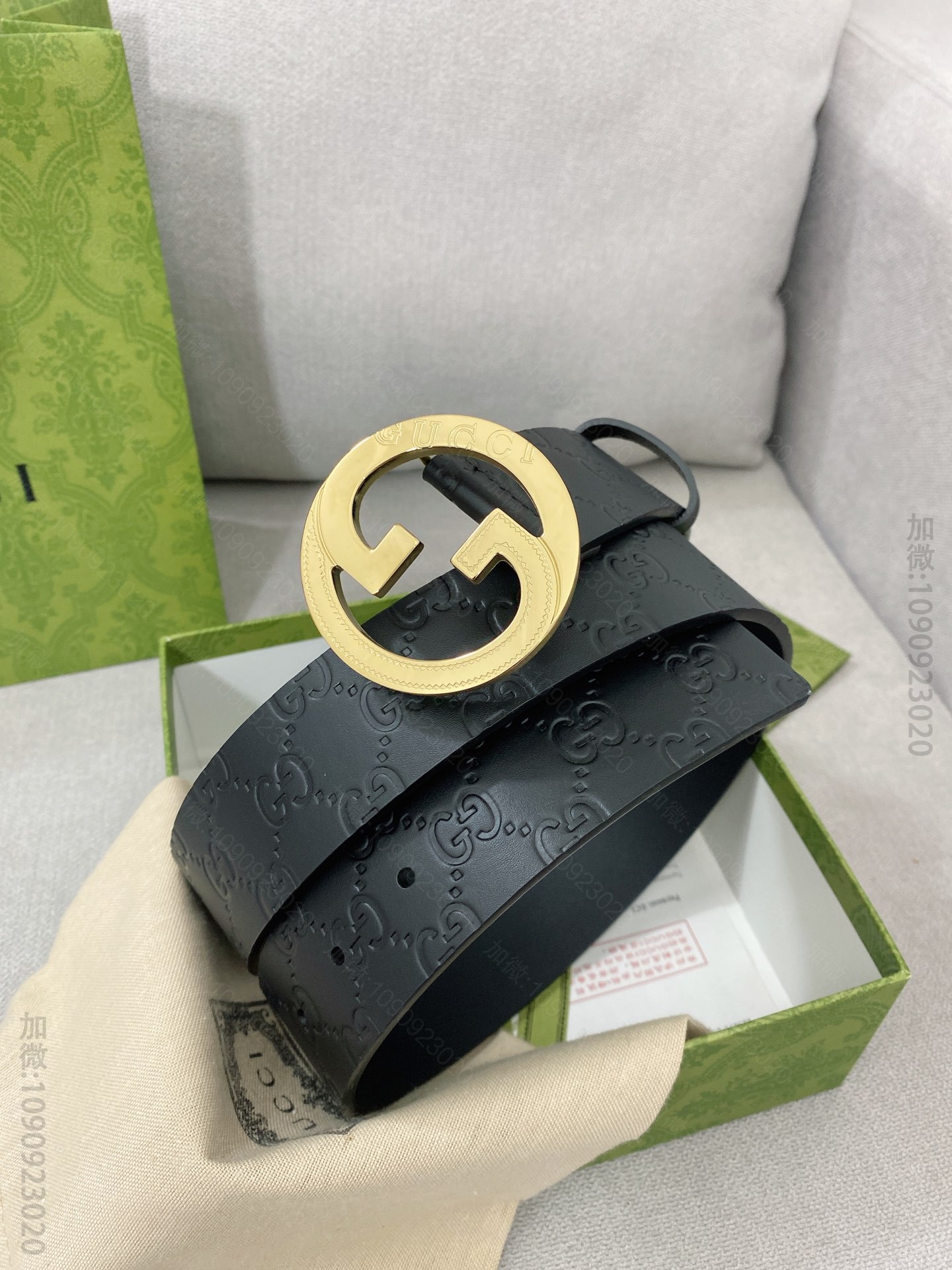 复刻古驰腰带 Gucci 高端定制男士顶级皮带金扣皮带 