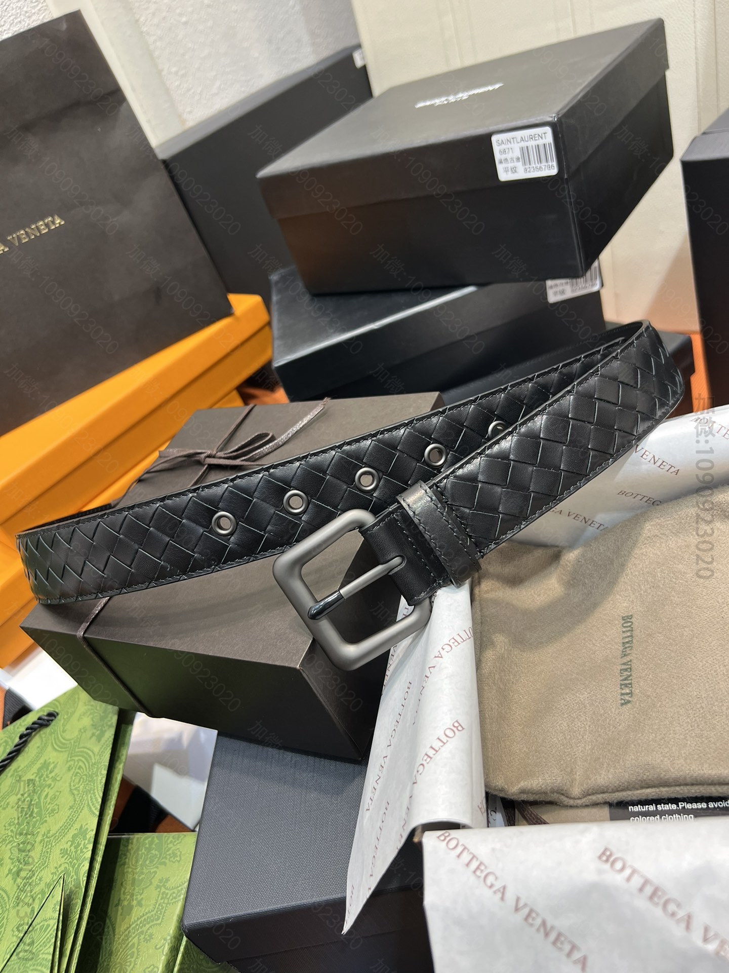 高仿葆蝶家皮带 Bottega Veneta 葆蝶家编织皮带 BV男士腰带 