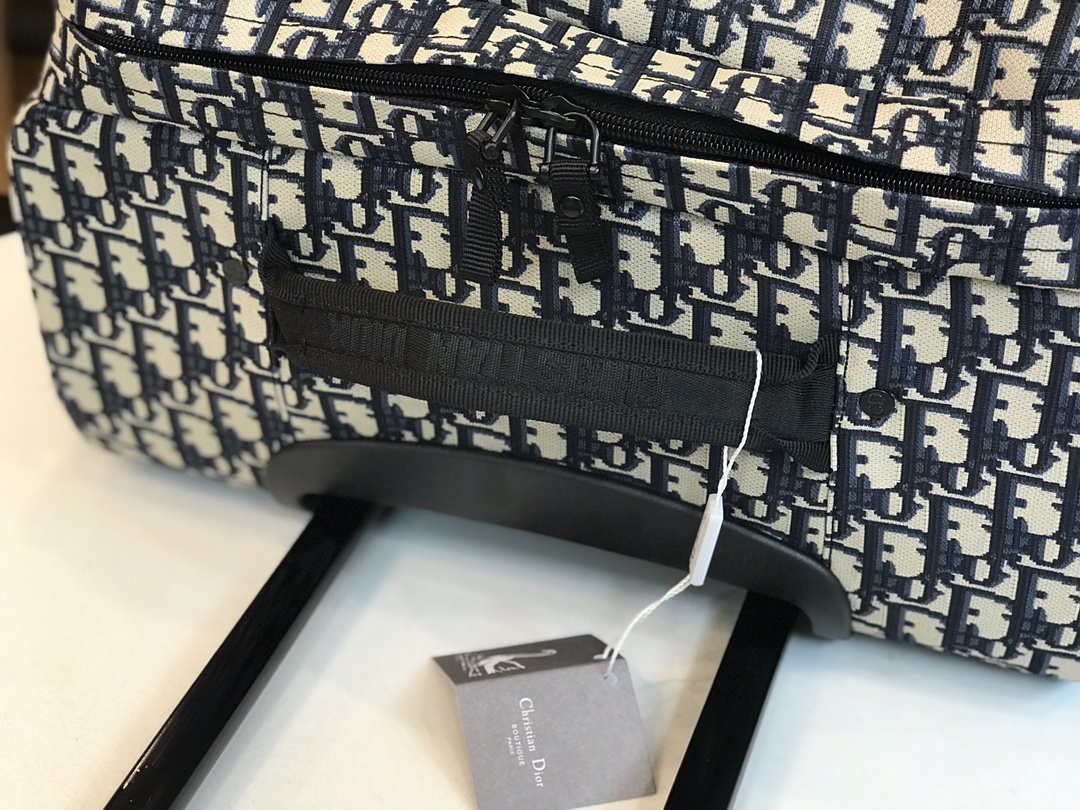 Dior迪奥超轻系列旅行箱 D家经典Trave蓝色老花oblique科技布行李箱/拉杆箱 GF4343DILB