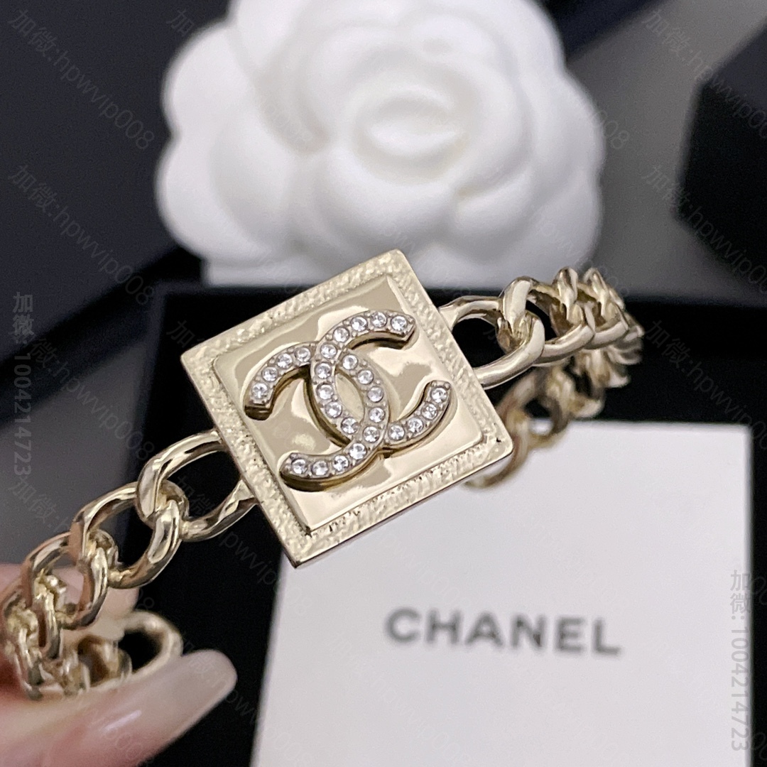 原单香奈儿饰品 Chanel 香奈儿金属方块手镯 绝美方块手镯 开口设计 