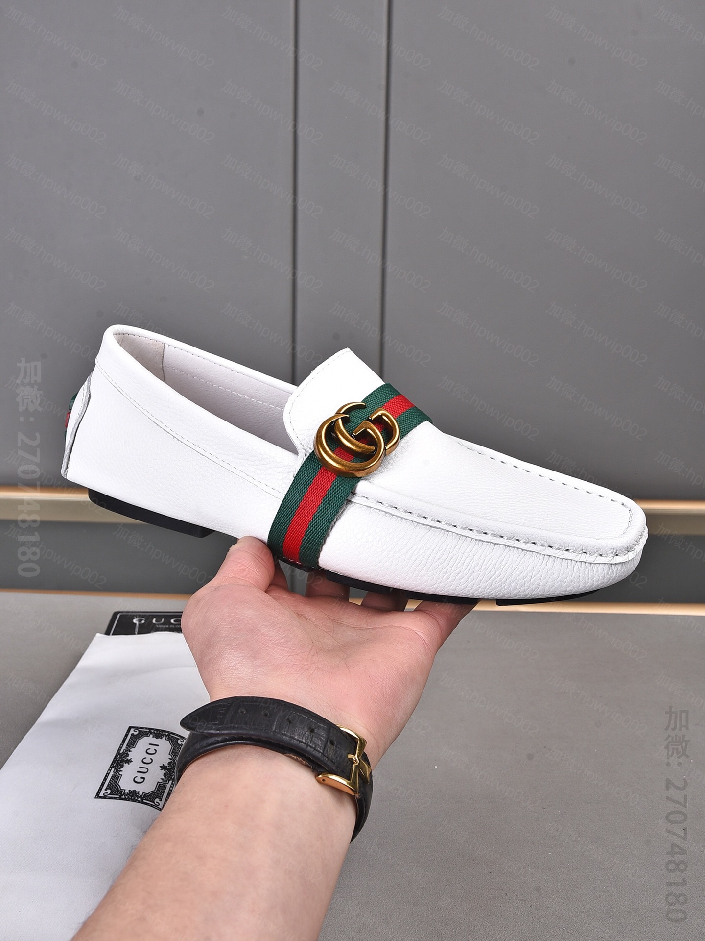 高仿古驰男鞋 Gucci古驰新款豆豆鞋 奢华风格绅士鞋 头层牛皮 