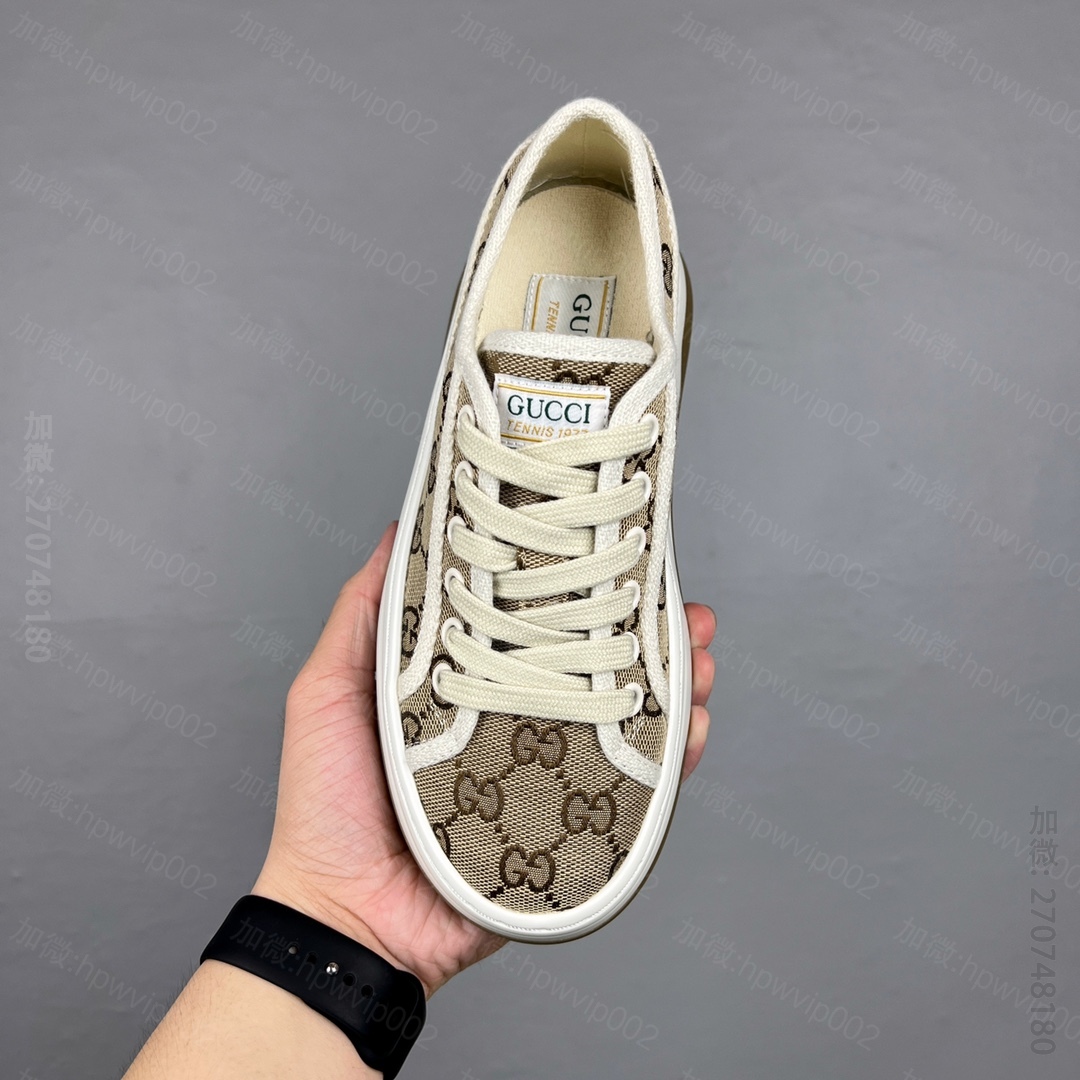 高仿古驰男鞋 Gucci Baskets GG Pour Femme Low Sneaker 珍宝系列低帮复古厚底增高百搭休闲运动板鞋 