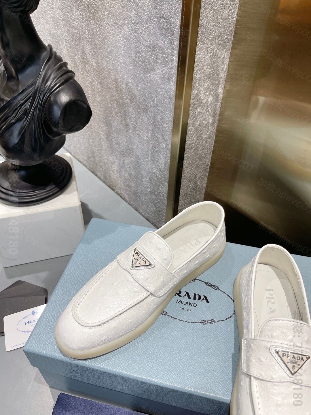 高仿普拉达男鞋 Prada 2063最新款普拉达春夏新款一脚蹬乐福鞋 