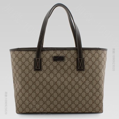 Gucci古奇中号购物袋啡色 A货古驰女包 高仿古驰包包