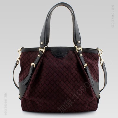Gucci古奇bridle中号购物袋枣红色菱形格纹 A货古驰女包 高仿古驰包包