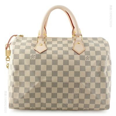 LVSpeedy30优雅白格手袋 LV手提包 路易威登白格子手提包 高仿LV