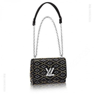 LOUISVUITTON牛皮配饰钉与孔眼设计 LV链条包 A货LV女包 路易威登包包 高仿LV