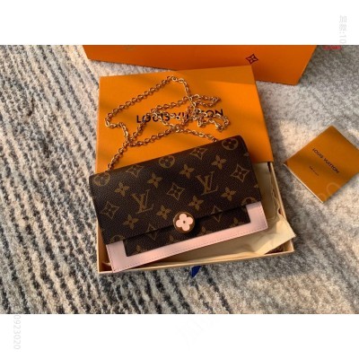 粉色限量版Flore链条钱 高仿路易威登LV手抓包 精仿LV手包 原版LV钱包 A货LV钱包 原单经典款LV钱包