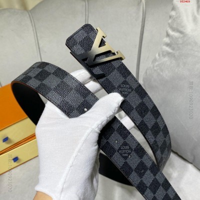 LV路易威登男士最新頂級原單腰帶寬度4 高仿LV女士皮带 精仿LV皮带 原版...