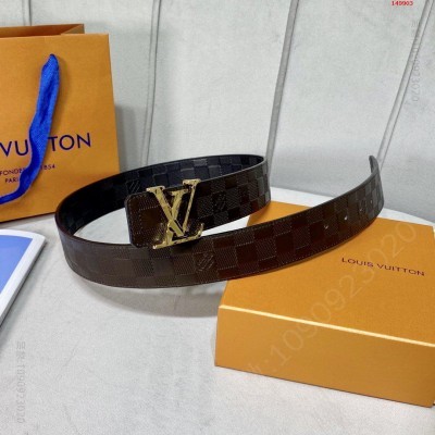 LV寬40mm原單貨專櫃對版定制雙面 高仿LV女士腰带 精仿LV腰带 原版LV腰带 A货LV腰带 原单经典款LV腰带
