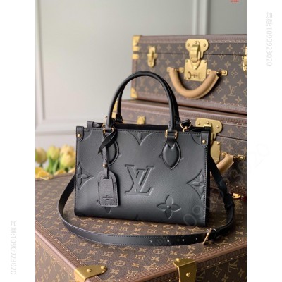 黑色OnTheGo中号Tote包 高仿LV女包 精仿LV女包 原版LV女包 A货LV女包 高仿LV包和正品区别