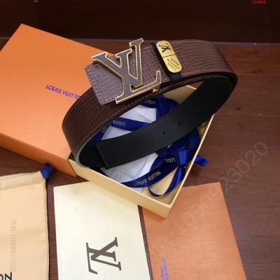 L家正版精品纯钢挂扣经典时尚版型，进口牛皮双 高仿路易威登皮带 精仿LV皮带 原版LV皮带 A货LV皮带 原单LV皮带和正品有什么区别
