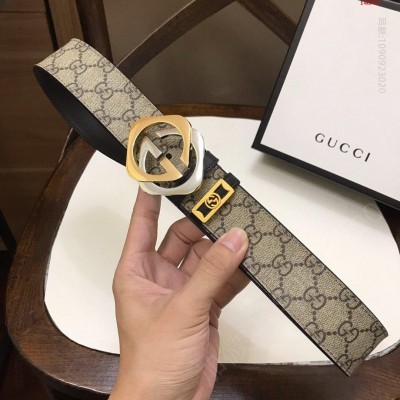 配送正版包装古Qi官网正版原单精品双色菱 高仿古驰男士腰带 精仿古驰腰带 原版古驰腰带 A货古驰腰带 原单古驰腰带和正品有什么区别