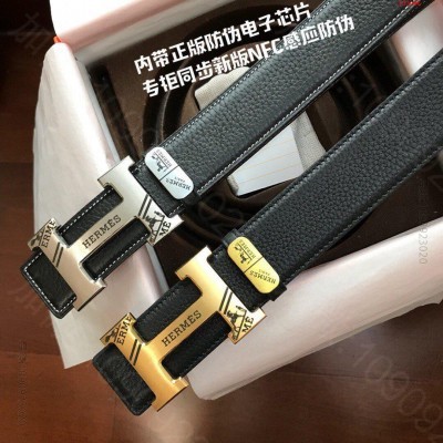 爱士官网正版原单精品新款钢扣荔枝纹系列 高仿爱马仕男士腰带 精仿爱马仕腰带 ...