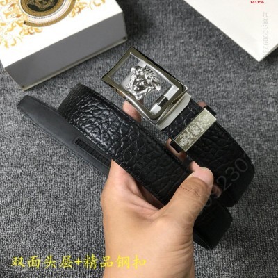 范思哲高端男士腰带顶级品质自动扣滑道扣 哪里有卖高仿范思哲腰带 精仿范思哲皮带 原版范思哲皮带 A货范思哲皮带 原单范思哲皮带