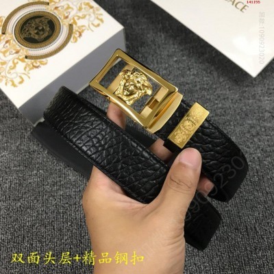 范思哲高端男士腰带顶级品质自动扣滑道扣 哪里有卖高仿范思哲腰带 精仿范思哲皮带 原版范思哲皮带 A货范思哲皮带 原单范思哲皮带