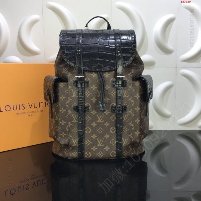 路易威登双肩包/背包鳄鱼纹 哪里有卖高仿LV背包 精仿LV双肩包 原版LV双肩包 A货LV双肩包 原单LV双肩包