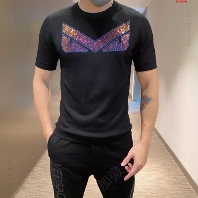 秋冬高端烫钻圆领毛衣纯棉面料亲肤柔软 高仿名牌短袖T恤男装 精仿名牌短袖T恤男装 原版名牌短袖T恤男装 原单A货名牌短袖T恤男装