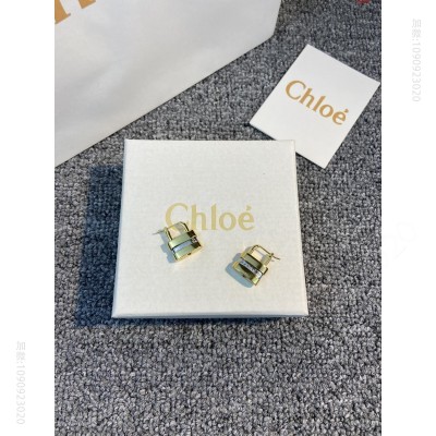 Chloe黄金透亮银色光泽双色锁头耳 高仿名牌耳钉 精仿名牌耳钉 原版名牌耳钉 A货名牌耳钉 原单名牌耳钉