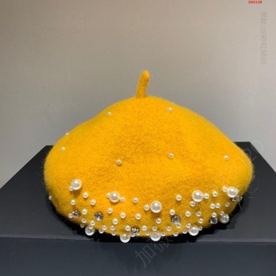 LV贝蕾帽珍珠羊毛面料秋冬搭衣必备头 高仿品牌帽子 精仿品牌帽子 原版品牌帽子 A货品牌帽子 原单品牌帽子