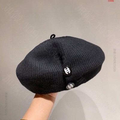 Chanel香奈儿早秋新款针织贝雷帽甜美 高仿品牌帽子 精仿品牌帽子 原版品...