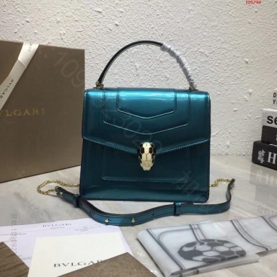 Bvlgari 宝格丽专柜新款三层牛漆皮手提斜跨包 原单宝格丽女包