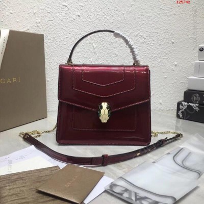 Bvlgari 宝格丽专柜新款三层牛漆皮手提斜跨包 A货宝格丽女包